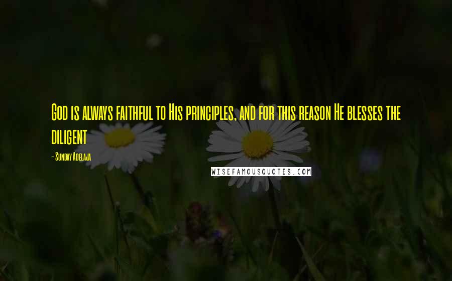 Sunday Adelaja Quotes: God is always faithful to His principles, and for this reason He blesses the diligent