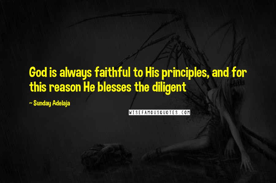 Sunday Adelaja Quotes: God is always faithful to His principles, and for this reason He blesses the diligent