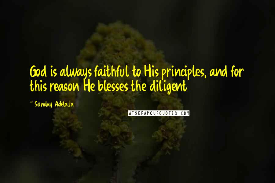 Sunday Adelaja Quotes: God is always faithful to His principles, and for this reason He blesses the diligent