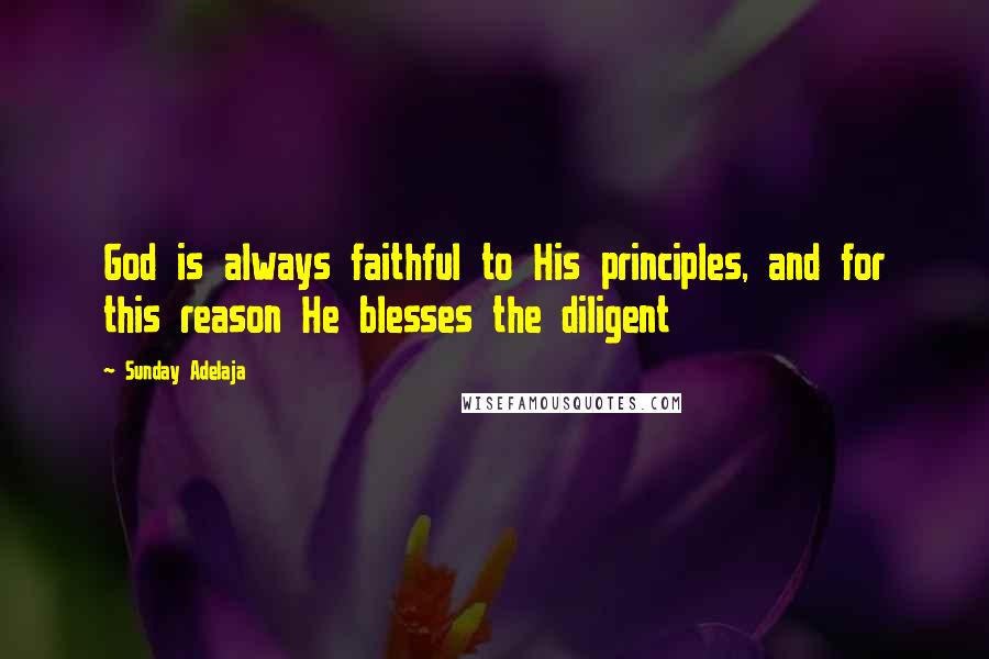 Sunday Adelaja Quotes: God is always faithful to His principles, and for this reason He blesses the diligent