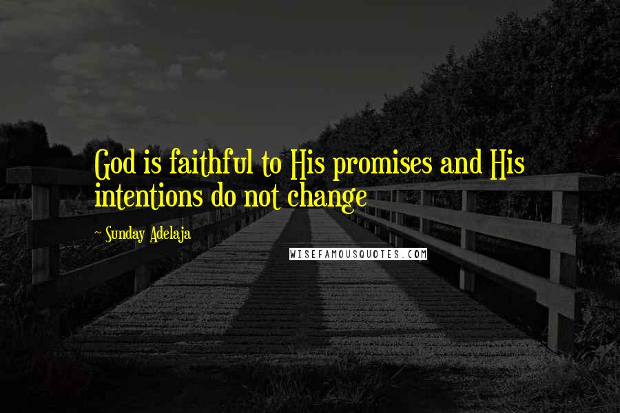 Sunday Adelaja Quotes: God is faithful to His promises and His intentions do not change