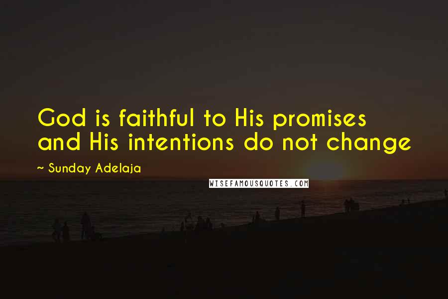 Sunday Adelaja Quotes: God is faithful to His promises and His intentions do not change