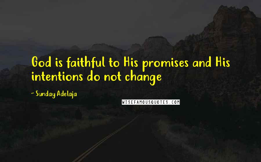 Sunday Adelaja Quotes: God is faithful to His promises and His intentions do not change