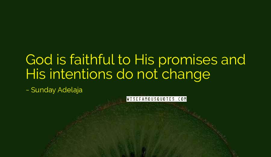 Sunday Adelaja Quotes: God is faithful to His promises and His intentions do not change