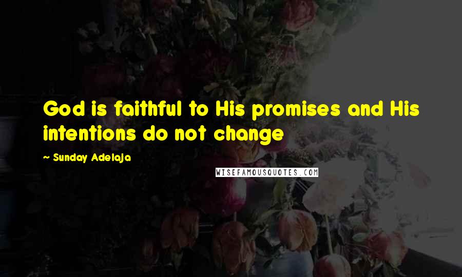 Sunday Adelaja Quotes: God is faithful to His promises and His intentions do not change