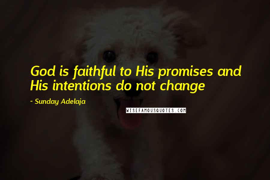 Sunday Adelaja Quotes: God is faithful to His promises and His intentions do not change