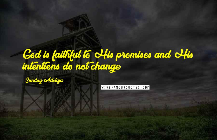 Sunday Adelaja Quotes: God is faithful to His promises and His intentions do not change