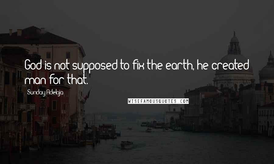 Sunday Adelaja Quotes: God is not supposed to fix the earth, he created man for that.