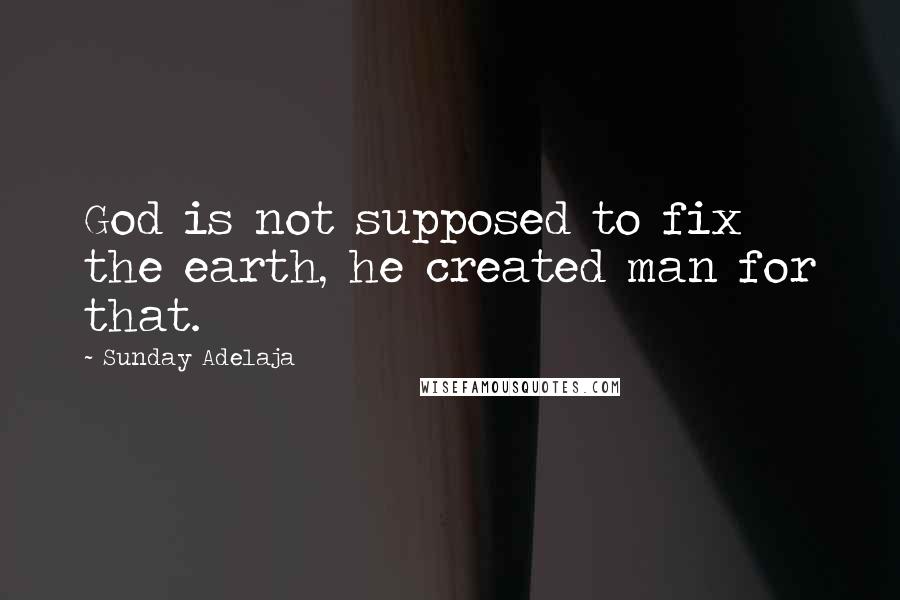 Sunday Adelaja Quotes: God is not supposed to fix the earth, he created man for that.