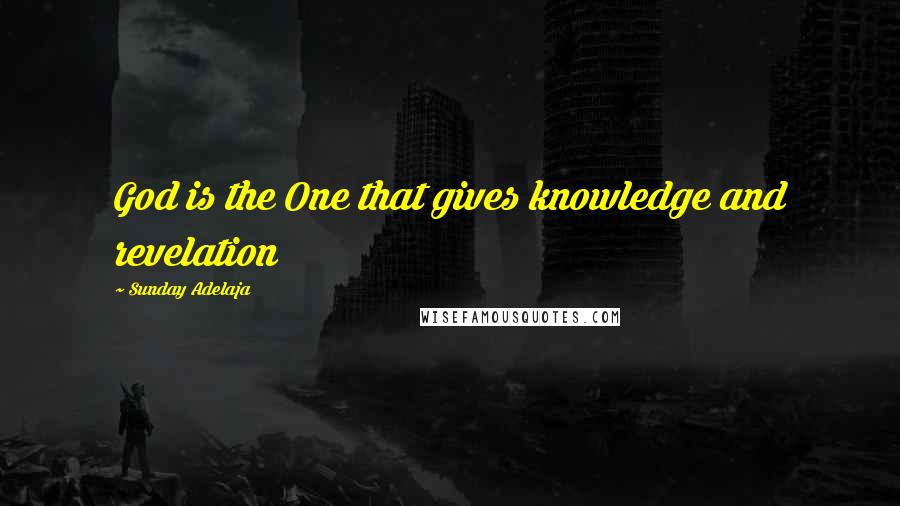 Sunday Adelaja Quotes: God is the One that gives knowledge and revelation