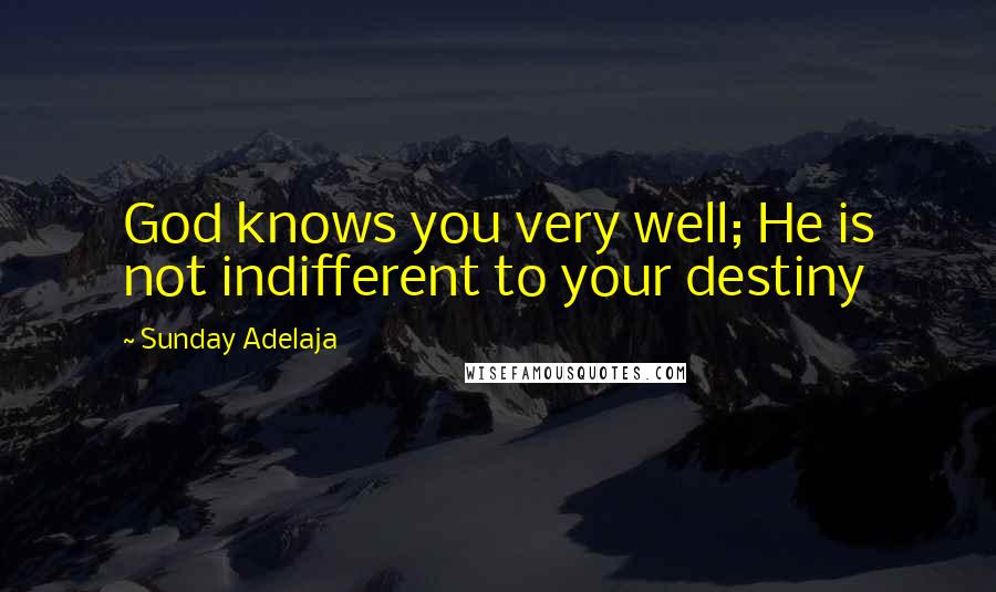 Sunday Adelaja Quotes: God knows you very well; He is not indifferent to your destiny