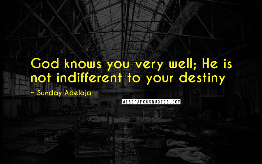 Sunday Adelaja Quotes: God knows you very well; He is not indifferent to your destiny