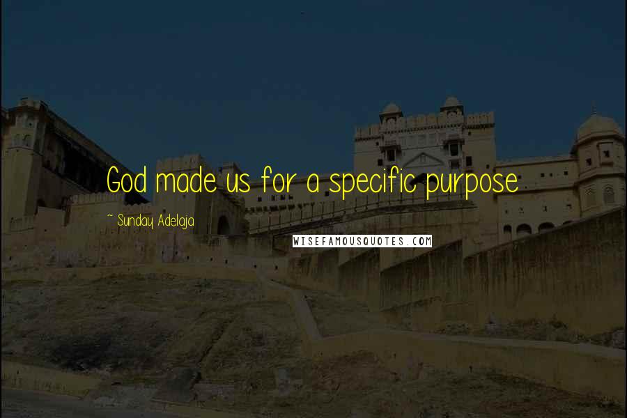 Sunday Adelaja Quotes: God made us for a specific purpose