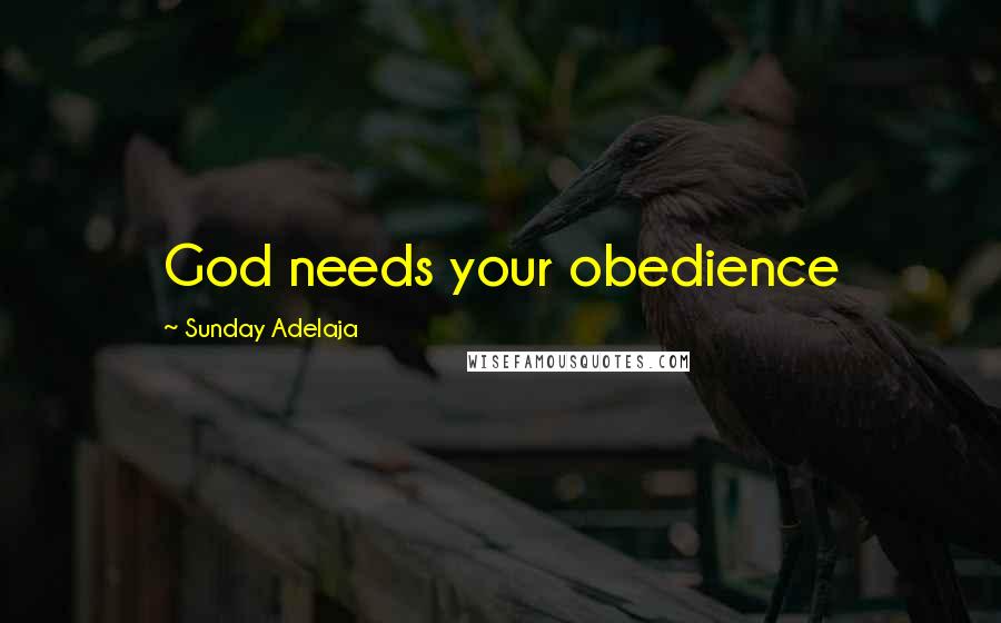 Sunday Adelaja Quotes: God needs your obedience