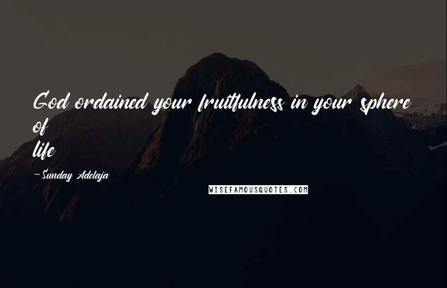 Sunday Adelaja Quotes: God ordained your fruitfulness in your sphere of life