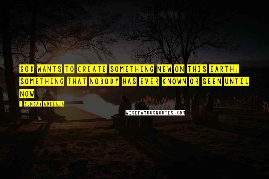 Sunday Adelaja Quotes: God wants to create something new on this earth; something that nobody has ever known or seen until now