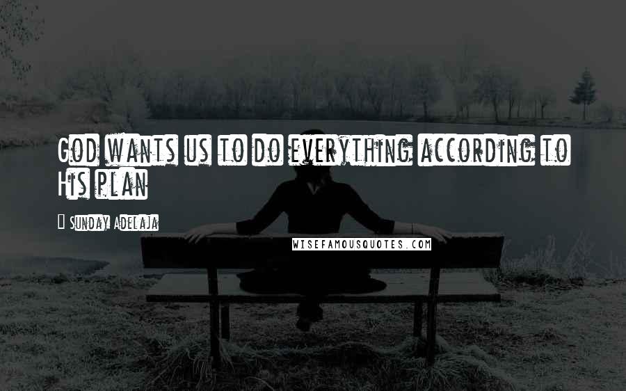 Sunday Adelaja Quotes: God wants us to do everything according to His plan