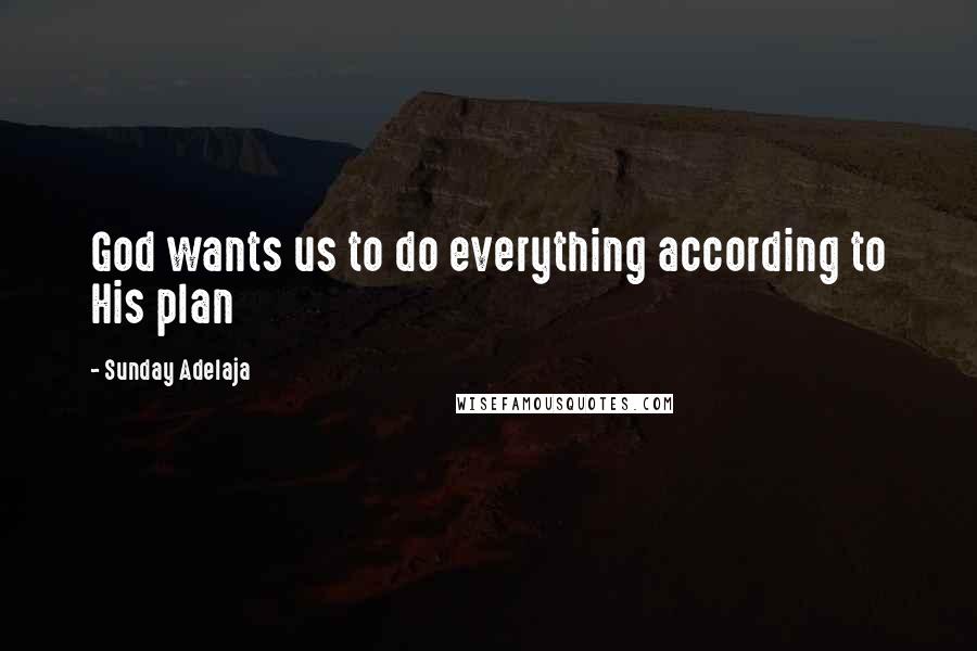 Sunday Adelaja Quotes: God wants us to do everything according to His plan
