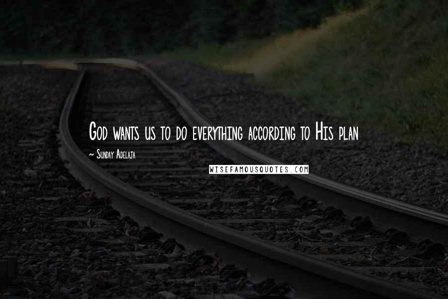 Sunday Adelaja Quotes: God wants us to do everything according to His plan