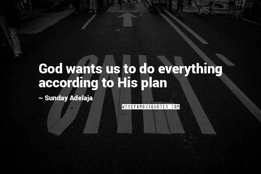 Sunday Adelaja Quotes: God wants us to do everything according to His plan