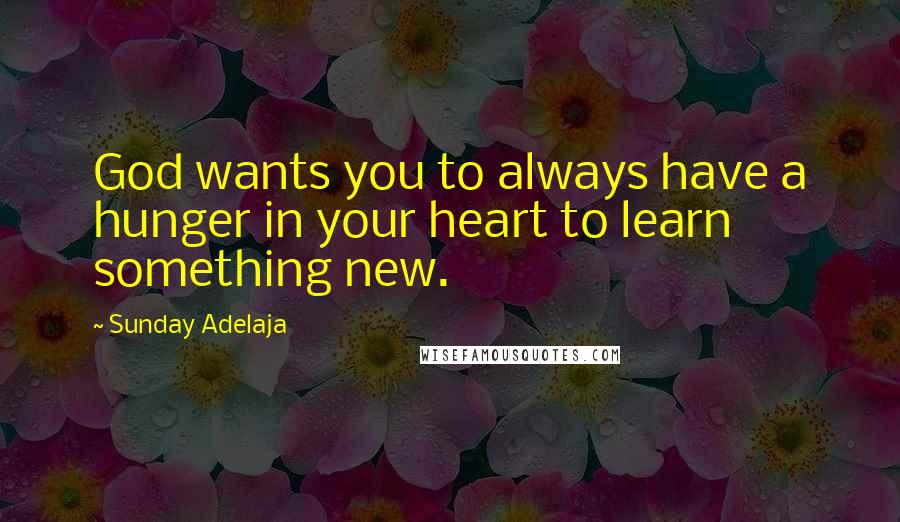 Sunday Adelaja Quotes: God wants you to always have a hunger in your heart to learn something new.