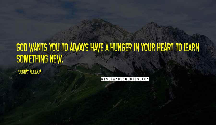 Sunday Adelaja Quotes: God wants you to always have a hunger in your heart to learn something new.