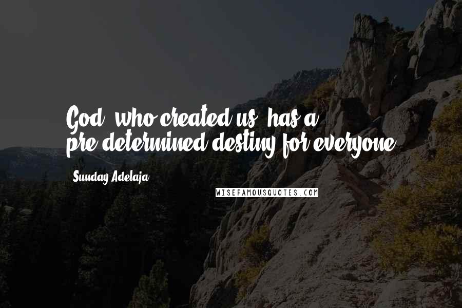 Sunday Adelaja Quotes: God, who created us, has a pre-determined destiny for everyone