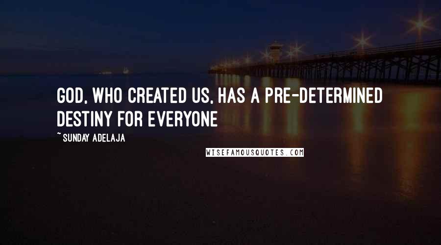 Sunday Adelaja Quotes: God, who created us, has a pre-determined destiny for everyone