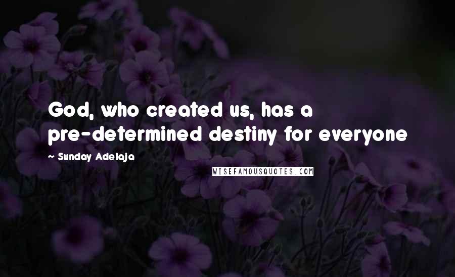 Sunday Adelaja Quotes: God, who created us, has a pre-determined destiny for everyone