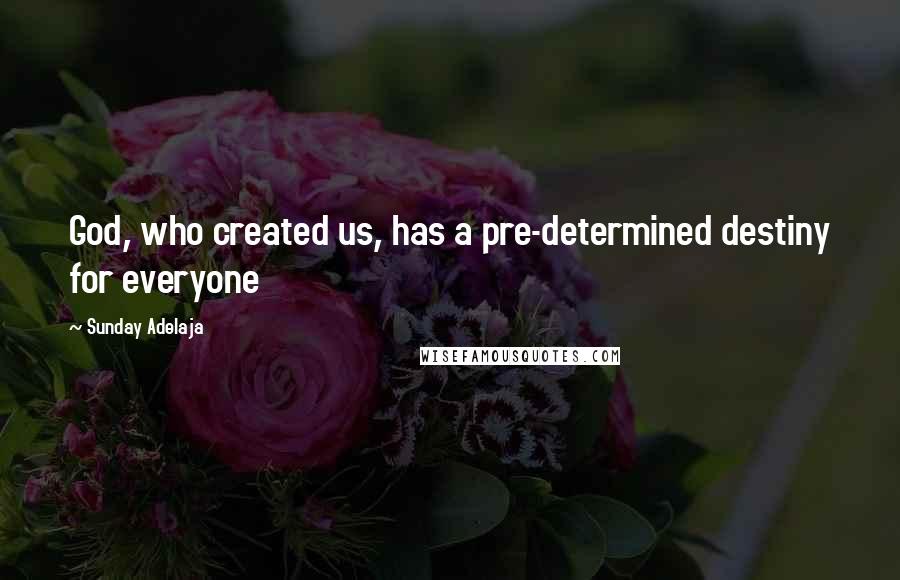 Sunday Adelaja Quotes: God, who created us, has a pre-determined destiny for everyone