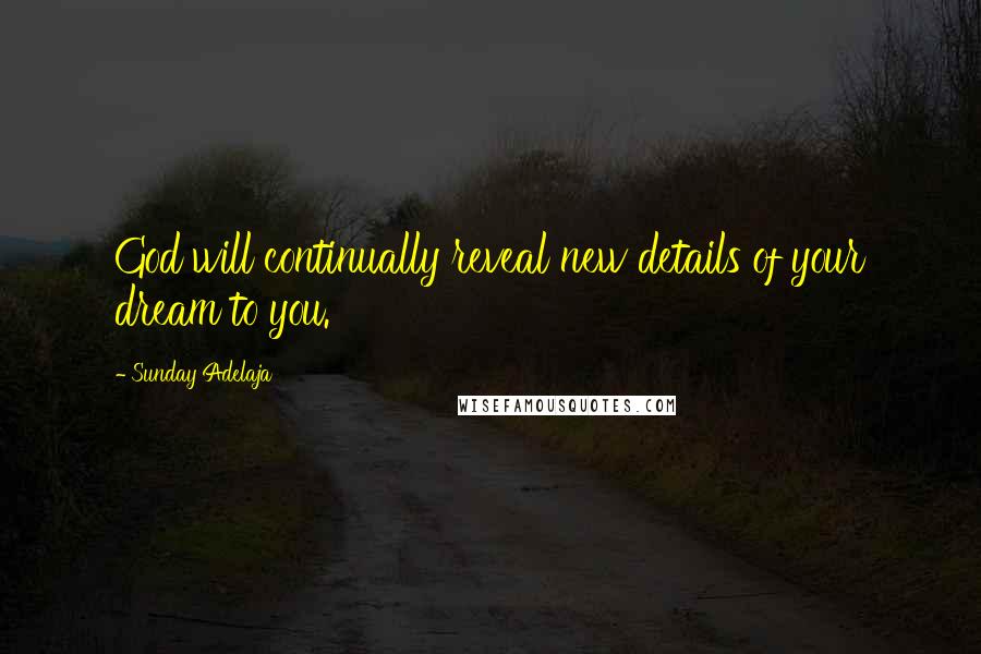 Sunday Adelaja Quotes: God will continually reveal new details of your dream to you.