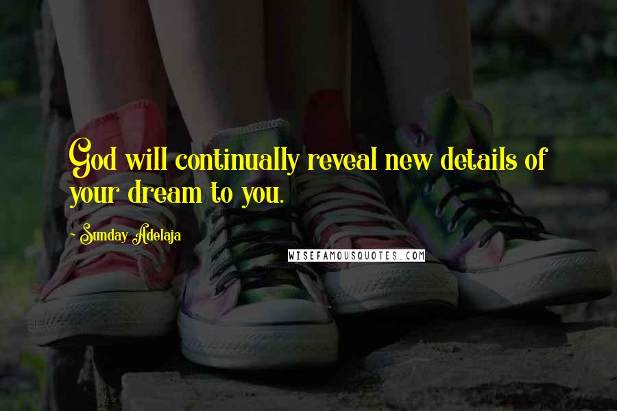 Sunday Adelaja Quotes: God will continually reveal new details of your dream to you.