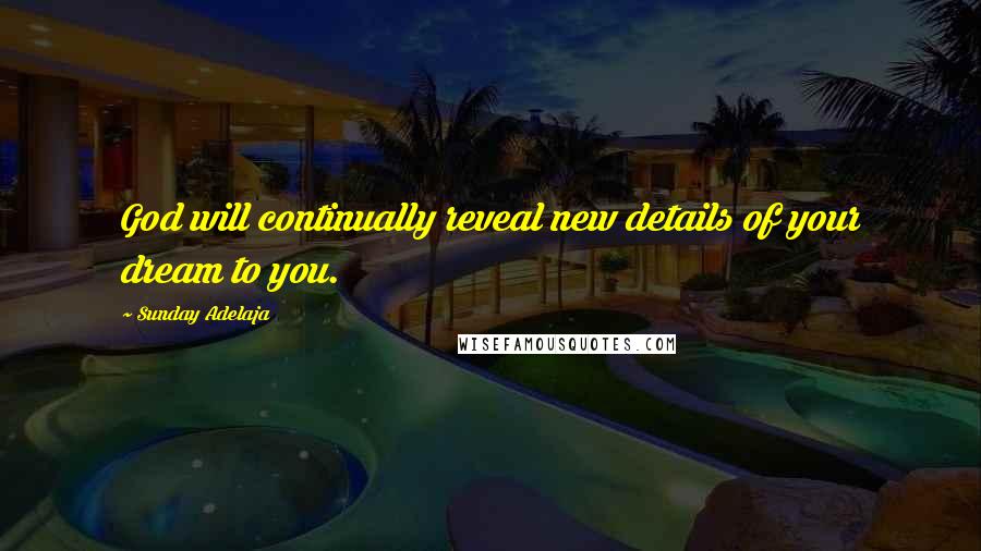 Sunday Adelaja Quotes: God will continually reveal new details of your dream to you.