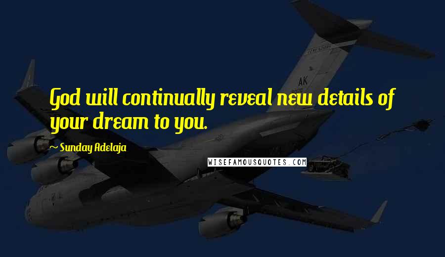 Sunday Adelaja Quotes: God will continually reveal new details of your dream to you.