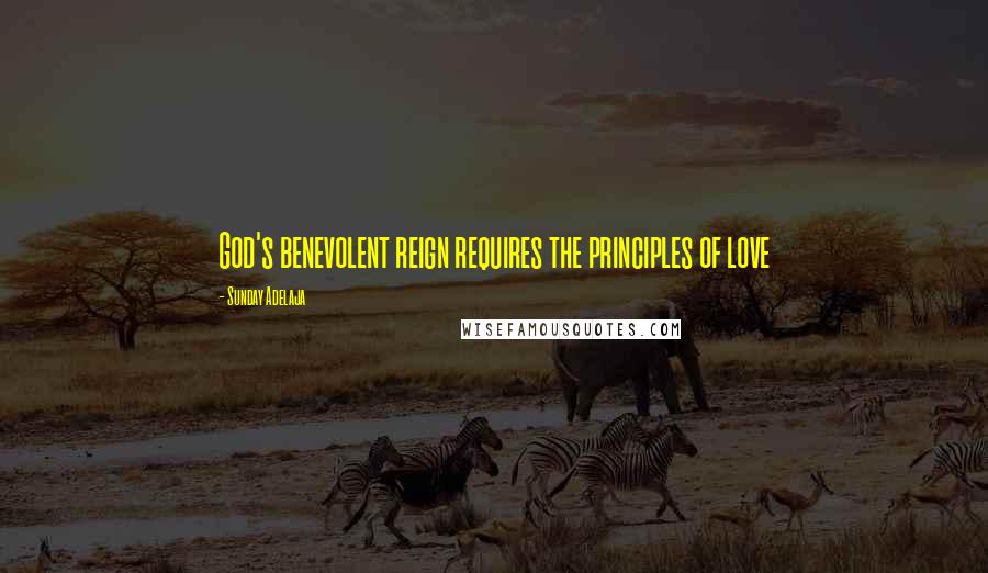 Sunday Adelaja Quotes: God's benevolent reign requires the principles of love