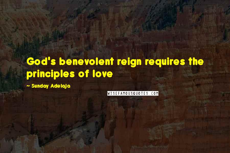 Sunday Adelaja Quotes: God's benevolent reign requires the principles of love