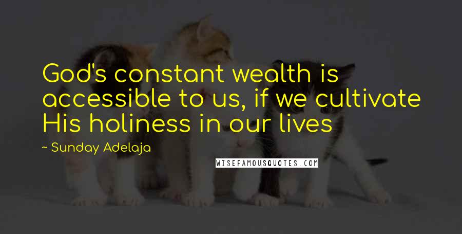 Sunday Adelaja Quotes: God's constant wealth is accessible to us, if we cultivate His holiness in our lives