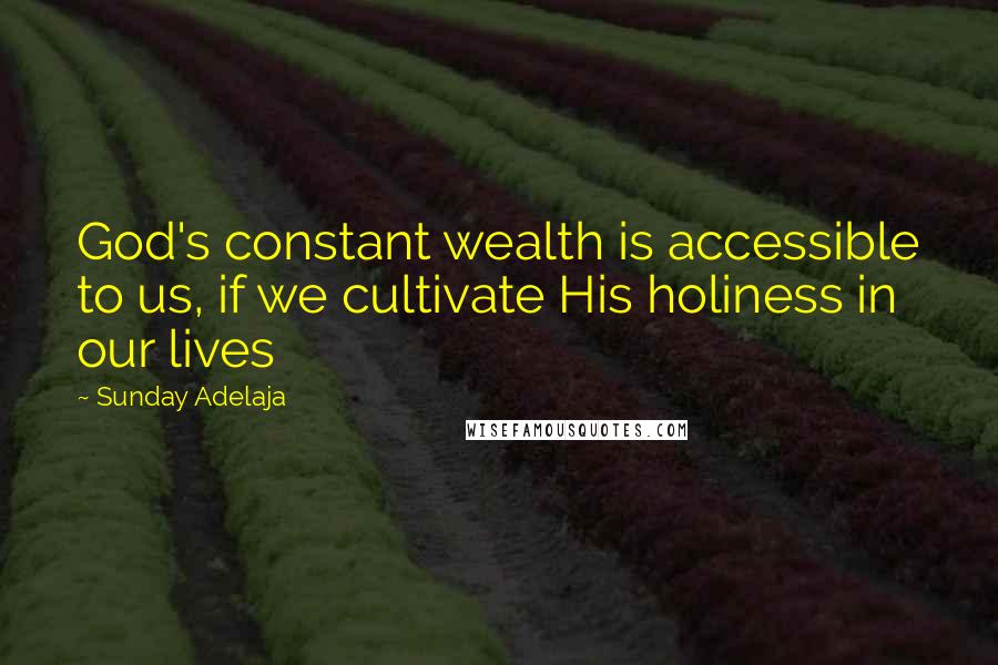 Sunday Adelaja Quotes: God's constant wealth is accessible to us, if we cultivate His holiness in our lives