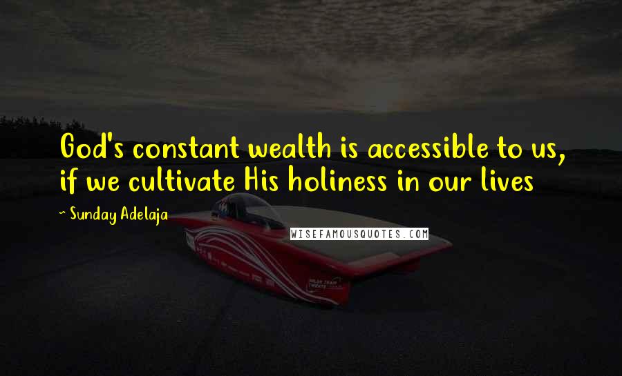 Sunday Adelaja Quotes: God's constant wealth is accessible to us, if we cultivate His holiness in our lives