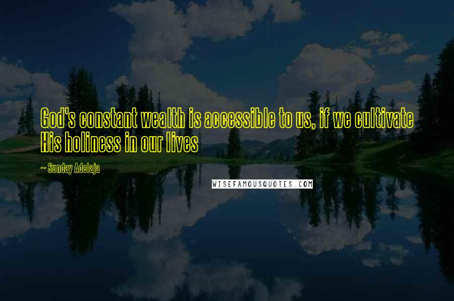 Sunday Adelaja Quotes: God's constant wealth is accessible to us, if we cultivate His holiness in our lives