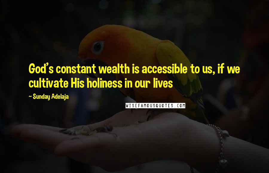 Sunday Adelaja Quotes: God's constant wealth is accessible to us, if we cultivate His holiness in our lives
