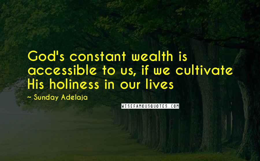 Sunday Adelaja Quotes: God's constant wealth is accessible to us, if we cultivate His holiness in our lives