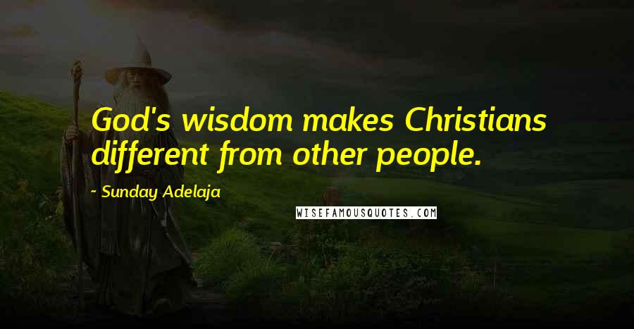 Sunday Adelaja Quotes: God's wisdom makes Christians different from other people.