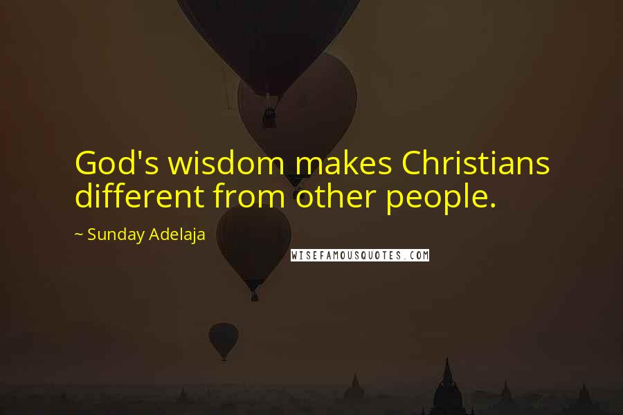 Sunday Adelaja Quotes: God's wisdom makes Christians different from other people.