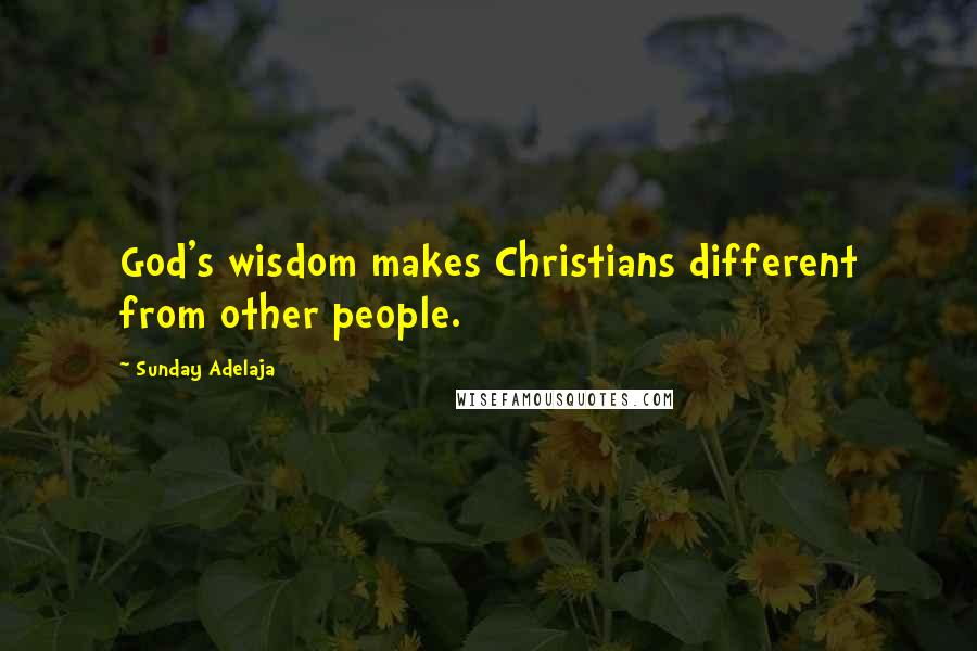 Sunday Adelaja Quotes: God's wisdom makes Christians different from other people.