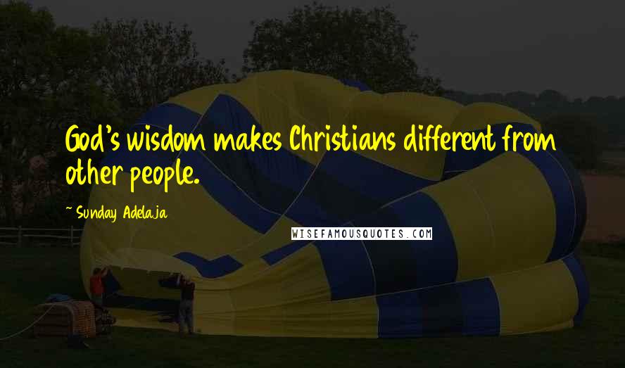 Sunday Adelaja Quotes: God's wisdom makes Christians different from other people.