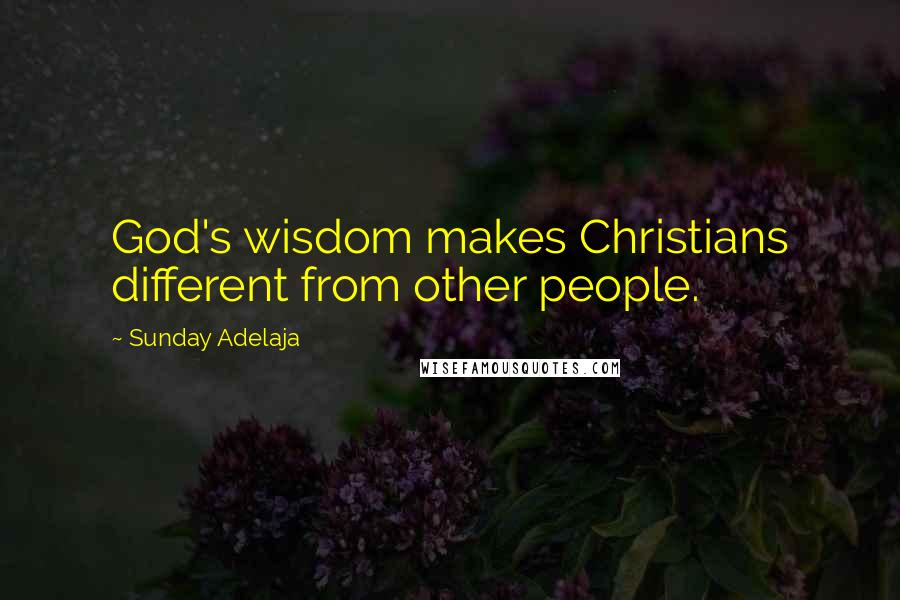 Sunday Adelaja Quotes: God's wisdom makes Christians different from other people.