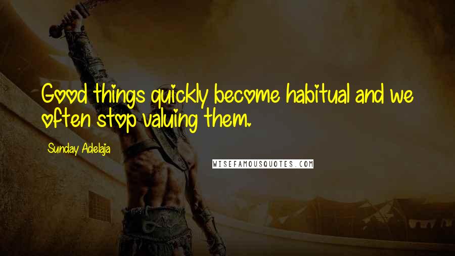 Sunday Adelaja Quotes: Good things quickly become habitual and we often stop valuing them.