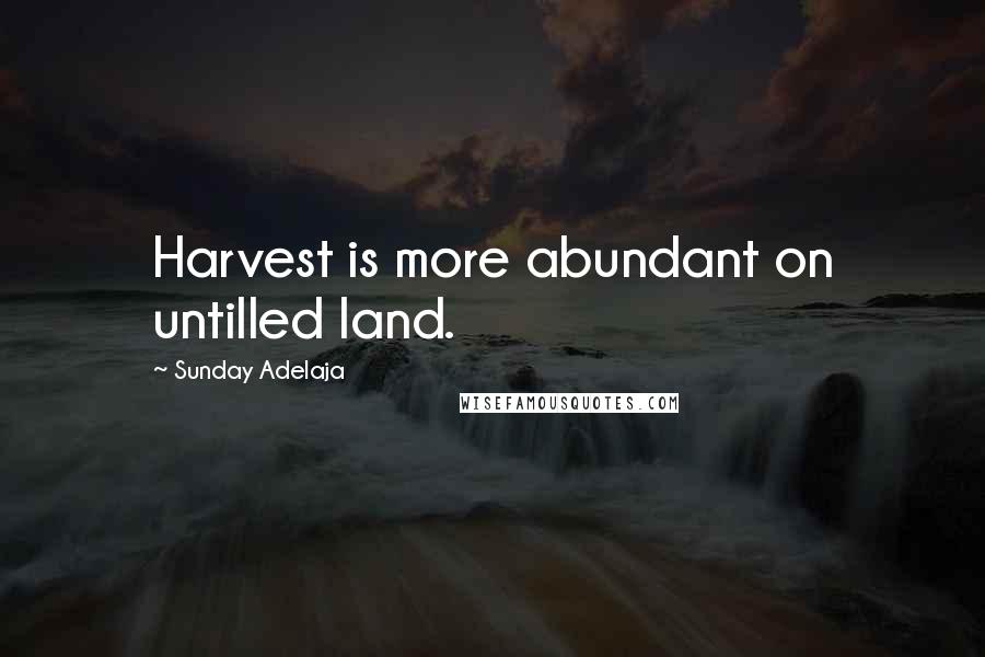 Sunday Adelaja Quotes: Harvest is more abundant on untilled land.