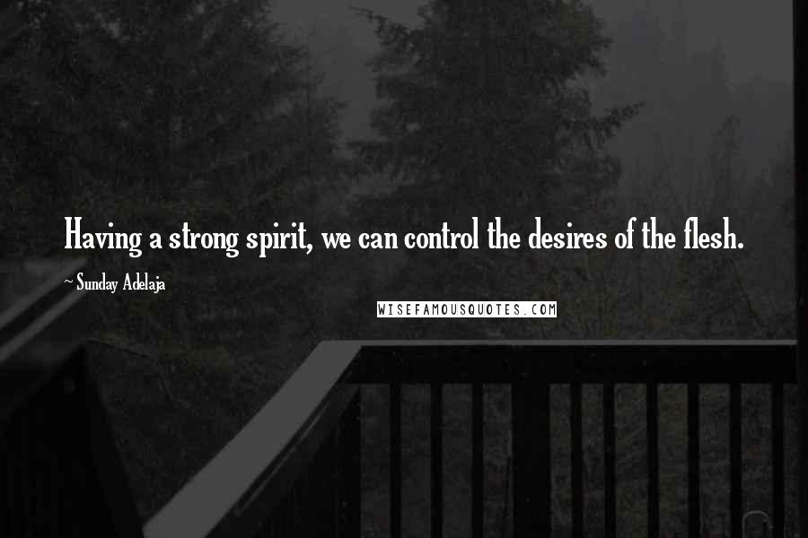 Sunday Adelaja Quotes: Having a strong spirit, we can control the desires of the flesh.